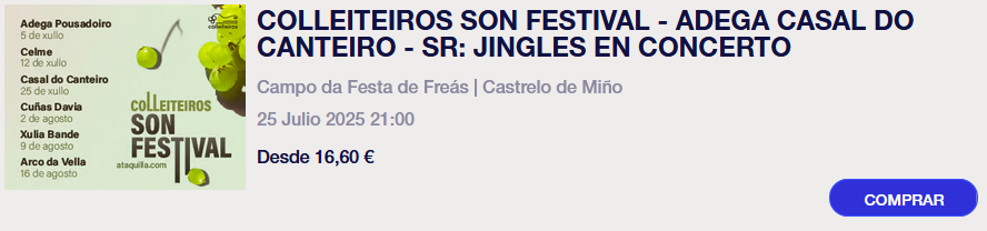 Merca a túa entrada para adegas casal do canteiro